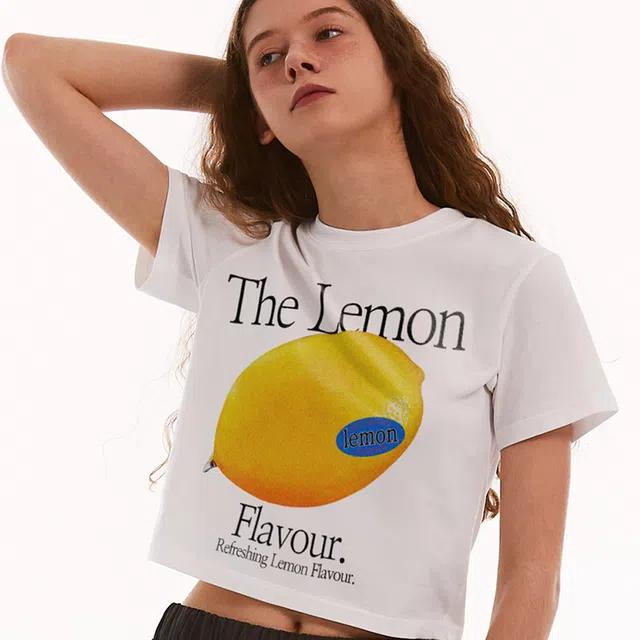 LEMON FLAVOUR CROP TEE (WHITE)