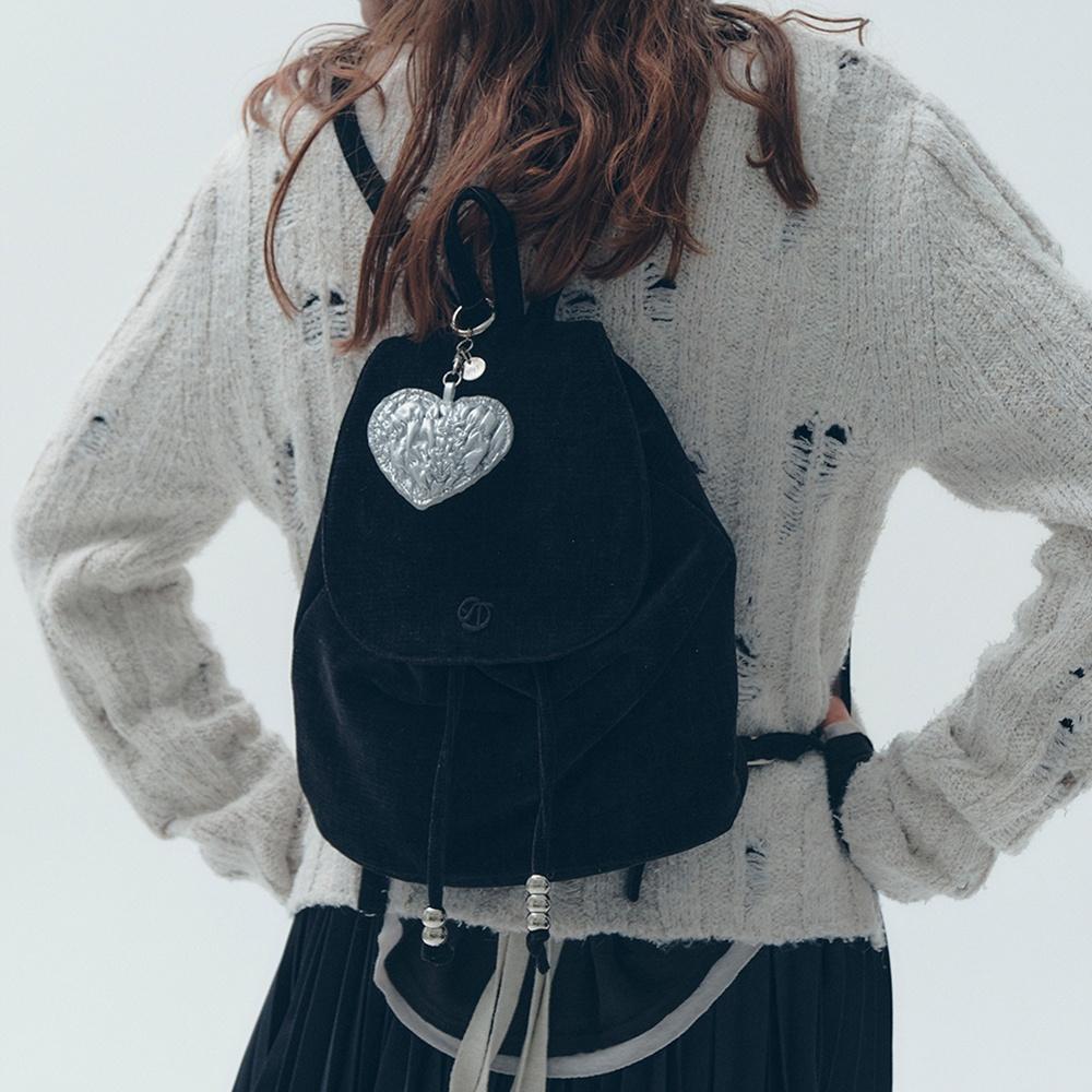 [윈터오픈특가][12/5 순차배송] VELOUR SILVER BALL BACKPACK [BLACK]