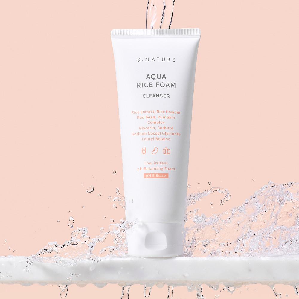 에스네이처 아쿠아 라이스 약산성 클렌징폼 160ml