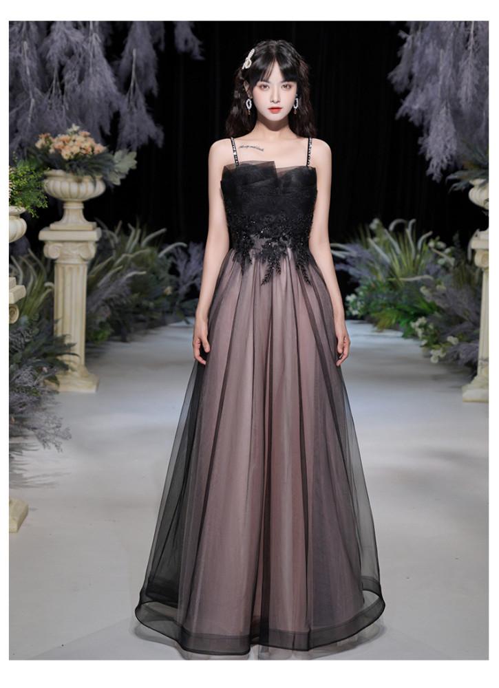 블랙 드레스 유색 2부 비즈 드레스 연주 연주회 드레스