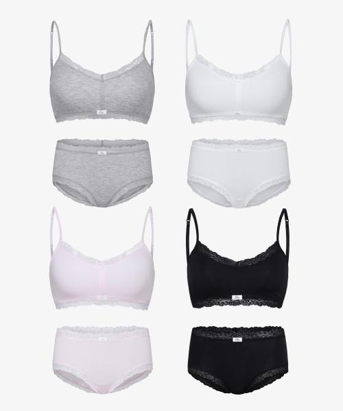 [세트] 러버스 스쿱넥 브라+팬티 3종 택1 세트 5colors(FI261BR01F008067)