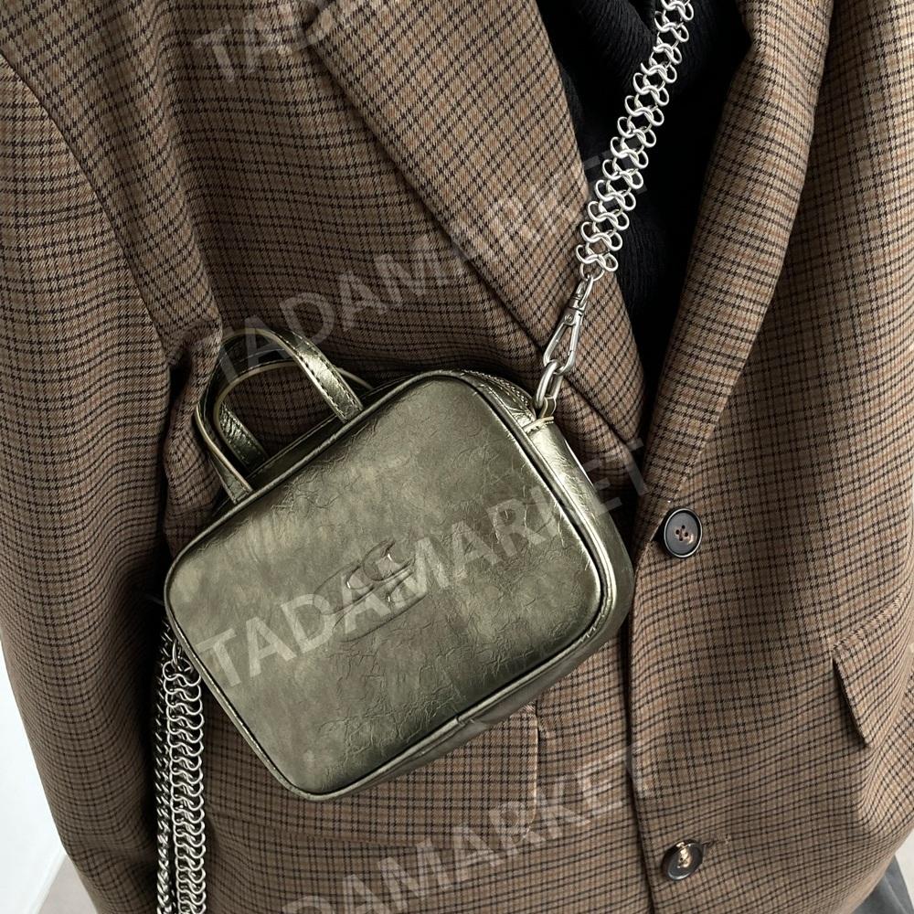 CryingCenter 크라잉센터 미니 크로스백 사각 가죽 클러치백