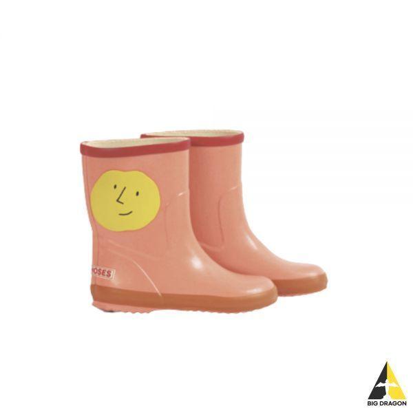 BOBO CHOSES 21FW 키즈 옐로우 페이스 레인부츠 핑크 221AI015 514