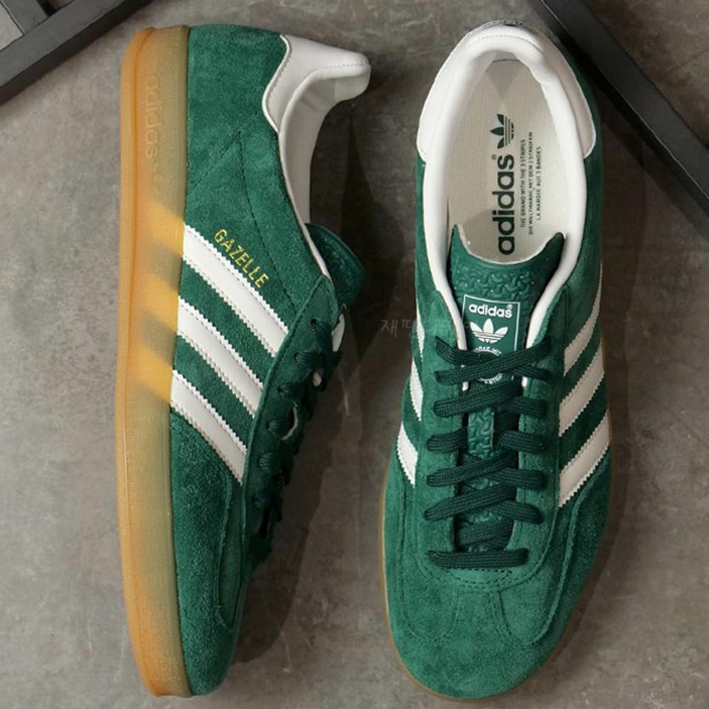 아디다스 가젤 인도어 그린 화이트 검솔 JI2062