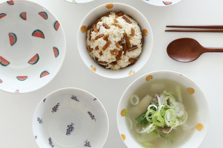 귀여운 과일 공기와 대접세트