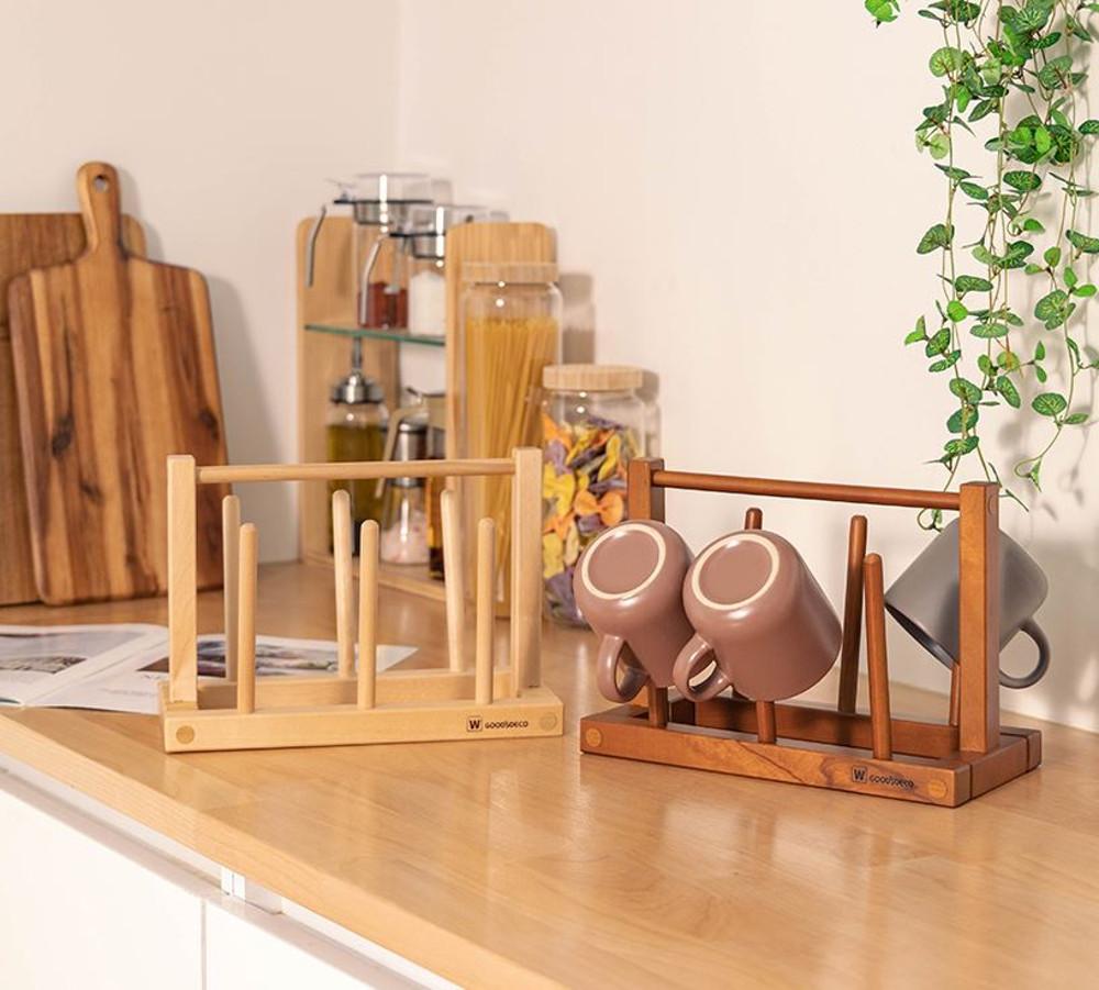 컵걸이 컵 거치대 정리대 꽂이 원목 우드