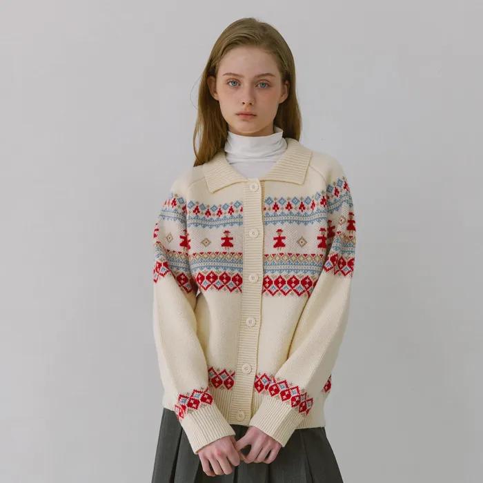 THING JACQUARD CARDIGAN_IVORY