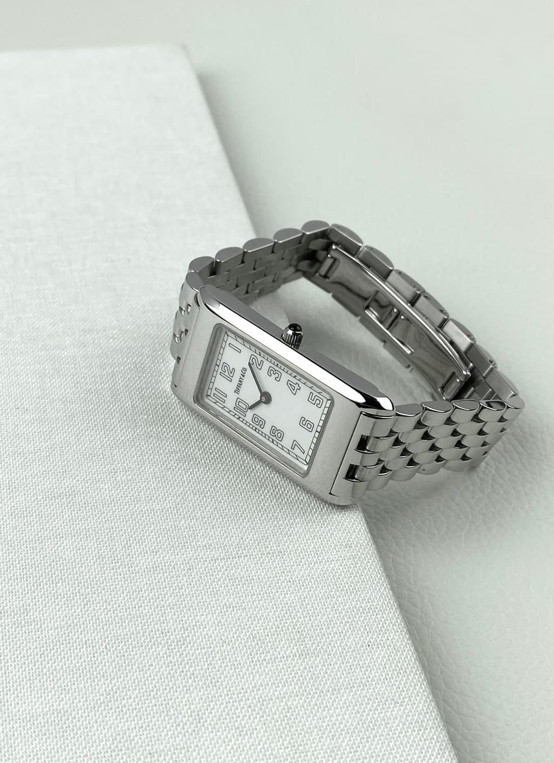 TIFFANY square steel watch | 후루츠패밀리