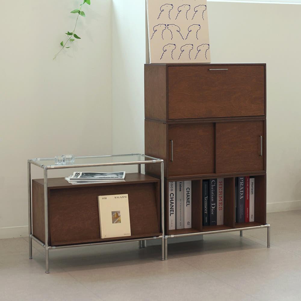 MCM 시리즈 라왕합판 모듈 수납장 미드센추리모던 가구 590x290x295mm, 2단, 702