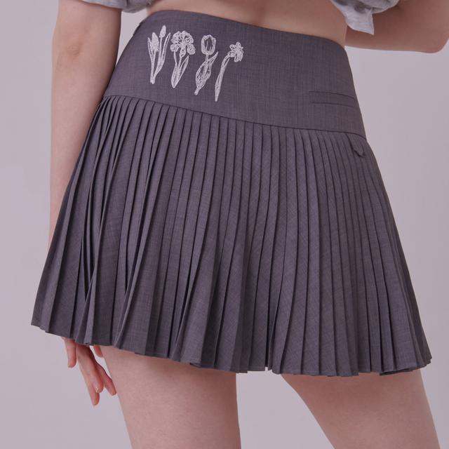 [TC22SSSK03GR] FOUR BEAUTY PLEATS MINI SKIRT [GREY]
