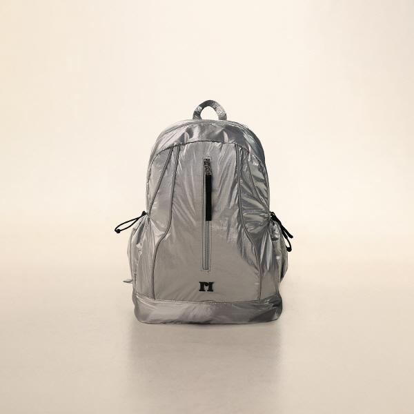 Moromoro glittering silver big backpack / shoulder bag
