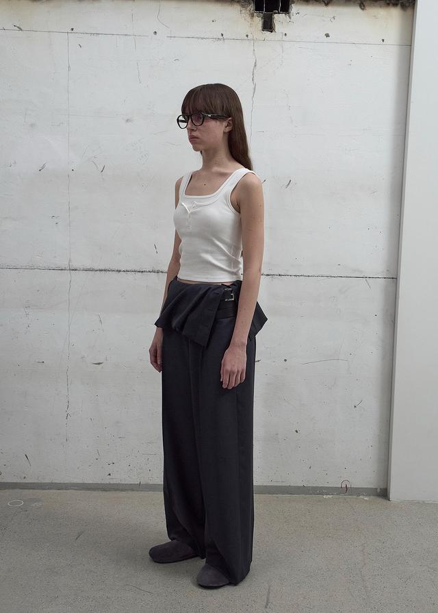 [2nd REORDER] FOLDOVER VOLUME TROUSERS (GREY)