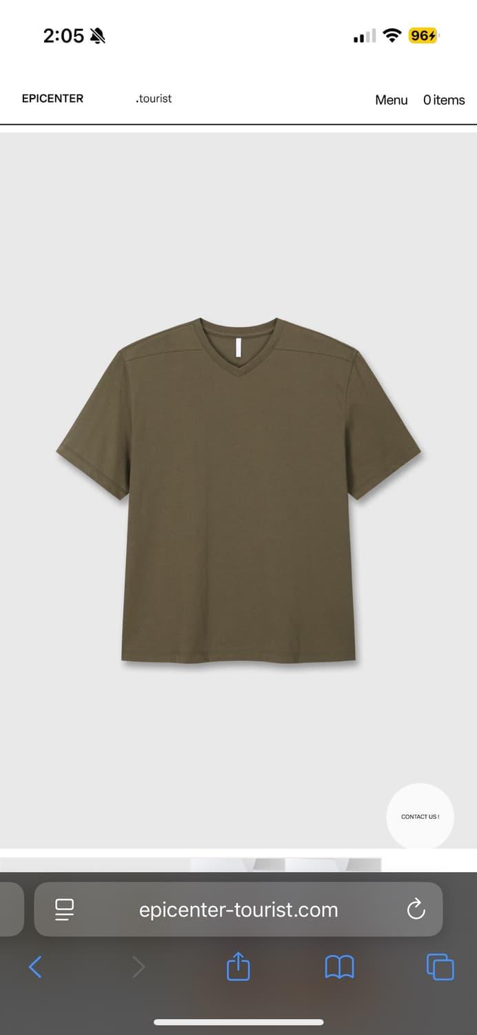 [M] 에피센터 mono v neck 반팔 세피아 | 후루츠패밀리
