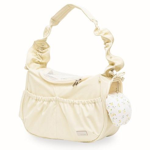 펫츠랜드 반려동물 앨리스 슬링백 + 이너쿠션 세트, 버터크림, M, 1세트 - 외출용품 | 쿠팡