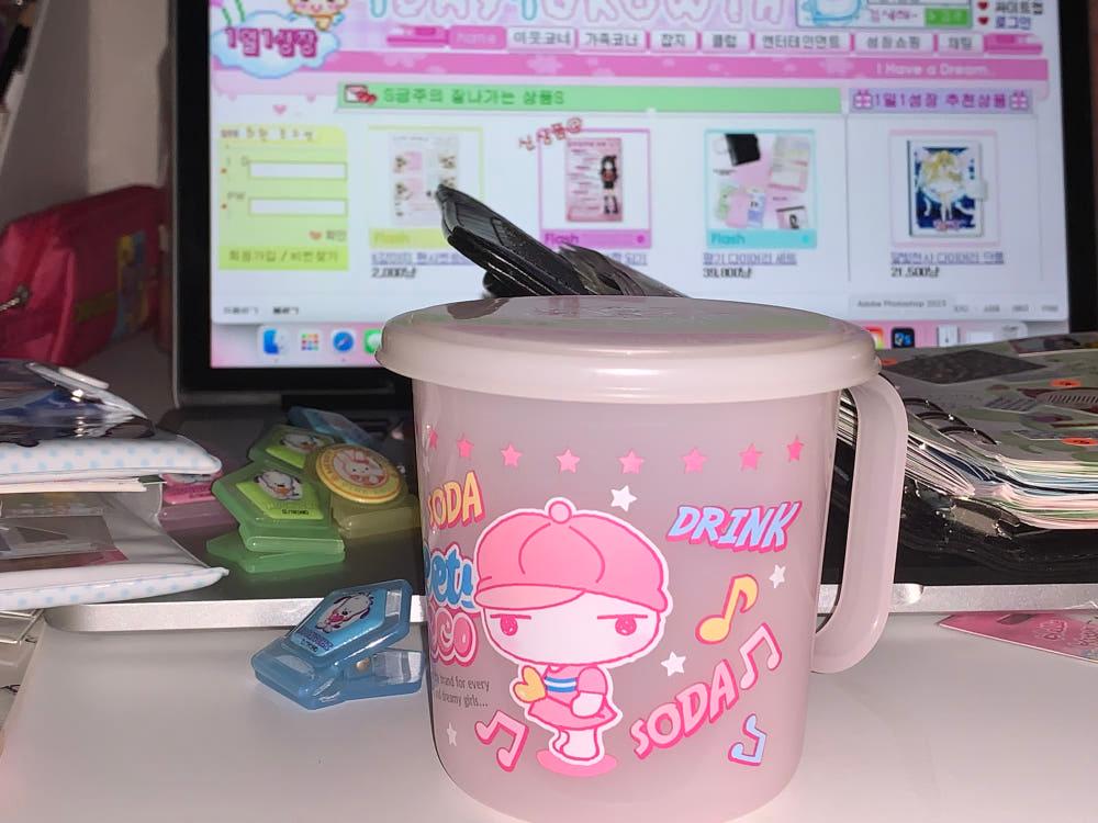 [오래된잡화점] 아이네꼬 텀블러 뚜껑컵 소품정리함
