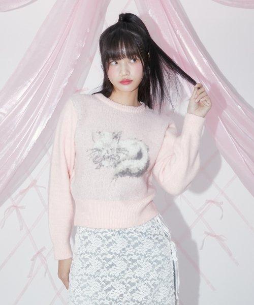 BRUSH KITTY PULLOVER (LIGHT PINK)