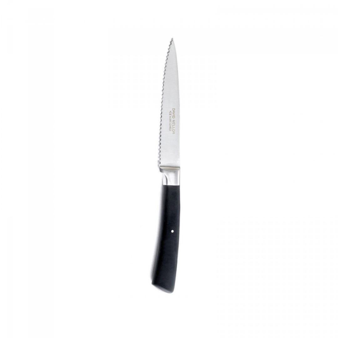 Black Handle Serrated Paring Knife 10cm