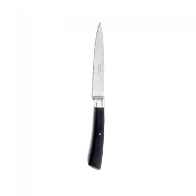 Black Handle Serrated Paring Knife 10cm