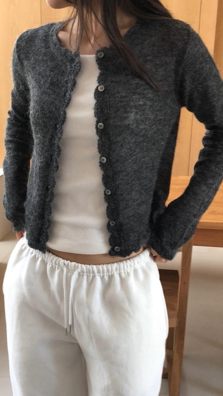 수블랑 25FW 신상 파운더스 로로 모헤어 가디건