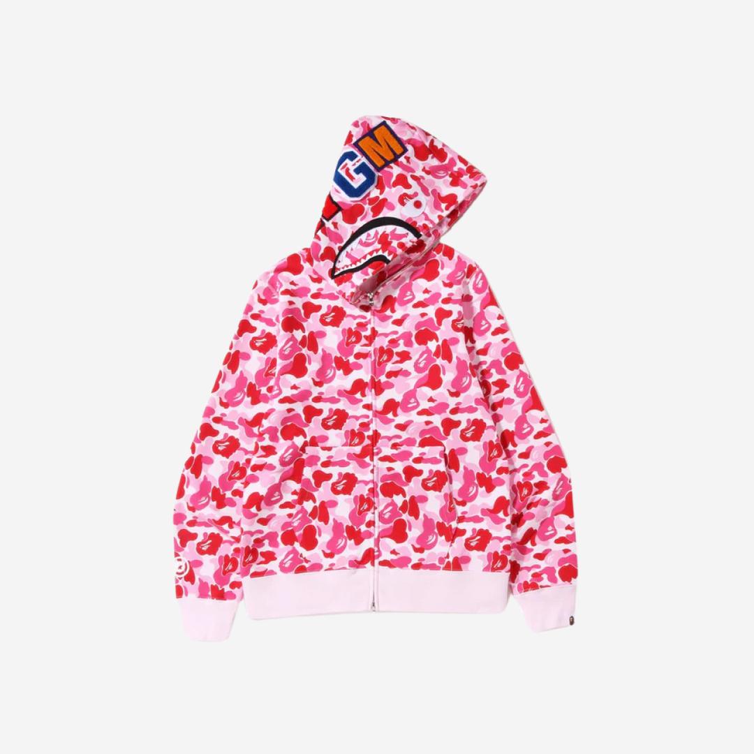 BAPE ABC Camo Shark Full Zip Hoodie Pink