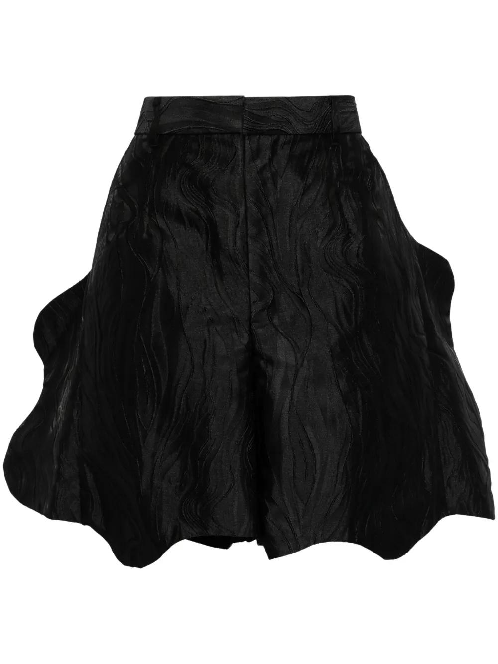 Toga wave-jacquard Shorts | Black | FARFETCH JP