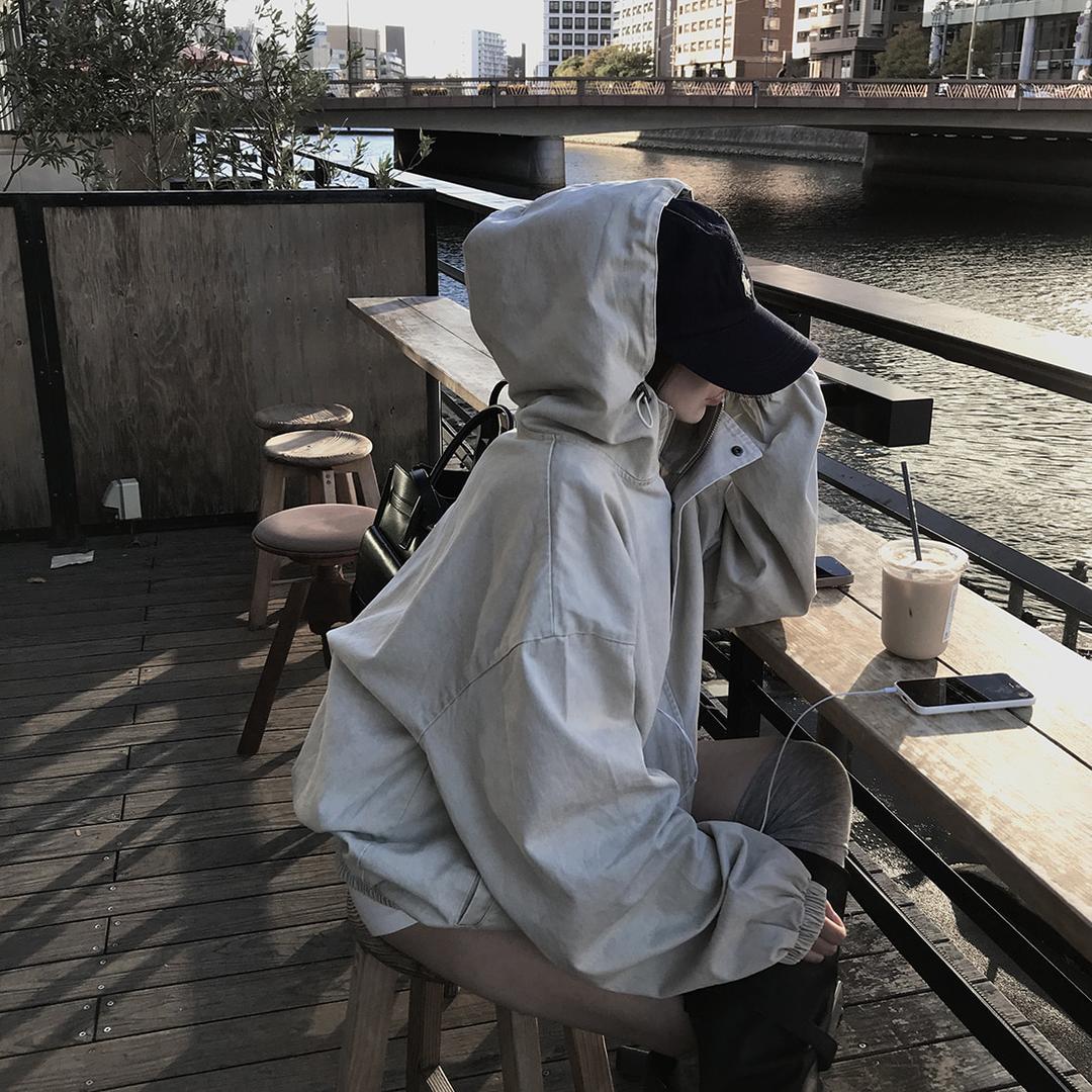 크림치즈마켓 느좋녀 후드ver. 빈티지 워싱 야상 자켓 - jp