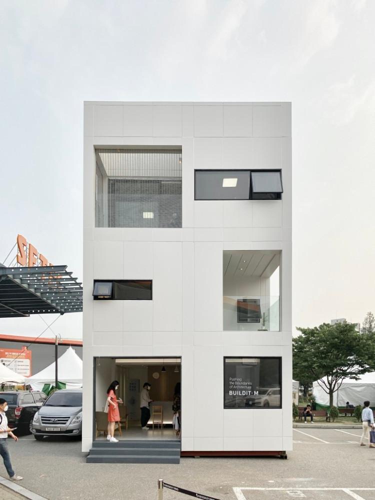 상가주택 샵하우스(3층, 33평) 텐일레븐 협소 모듈러주택 프리패브 철골구조