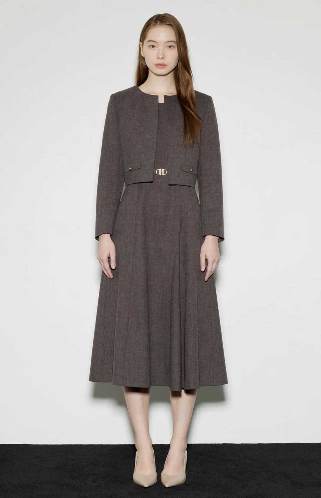 자켓 민소매 원피스