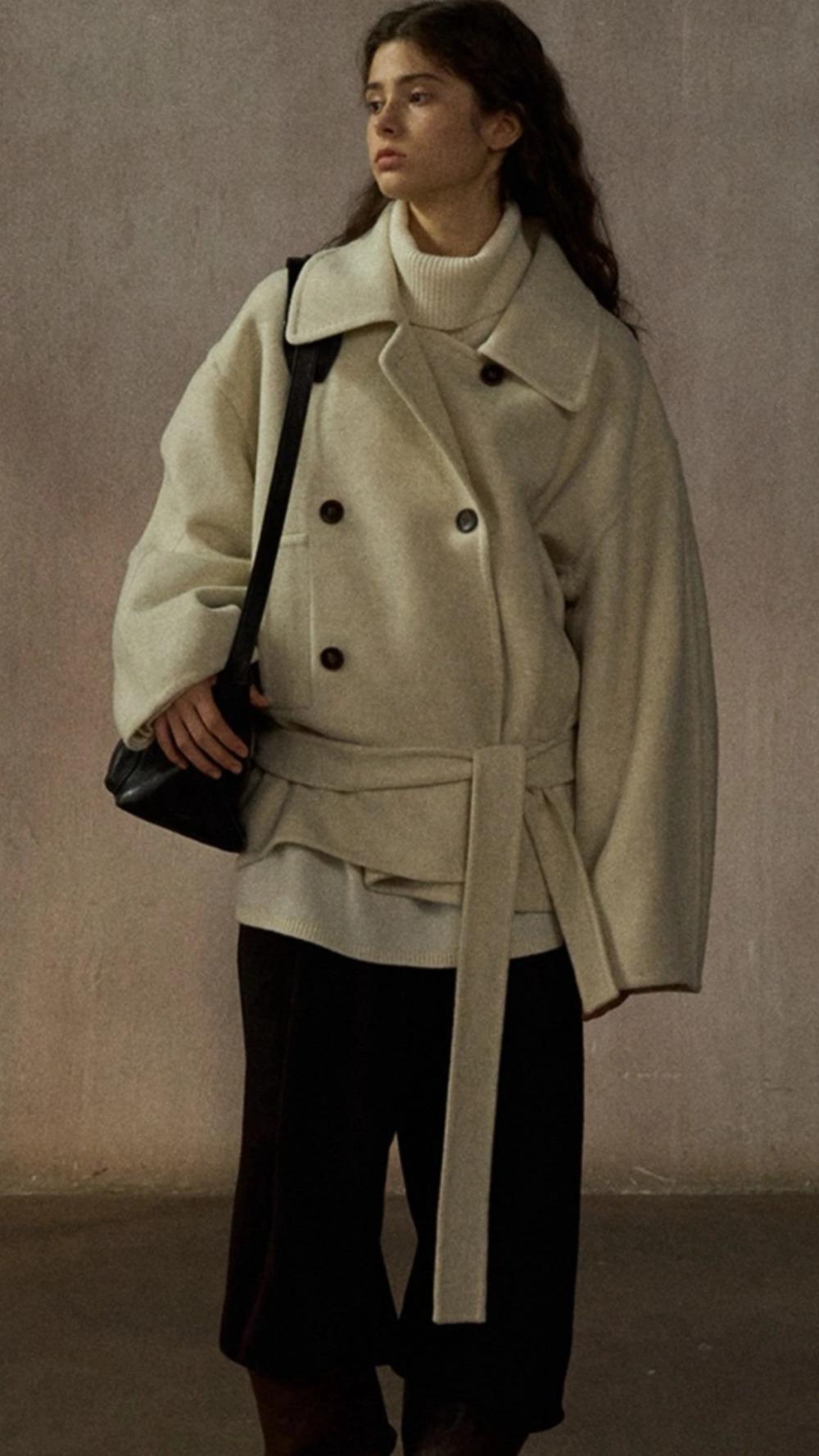 울 해럴드  클래식 프리미엄 핸드메이드 하프코트