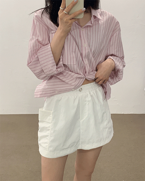 퍼텐 포켓 스트링 밴딩 스커트 팬츠 (2color)