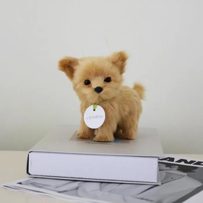 리얼 퍼피 강아지 인형 - 브라운