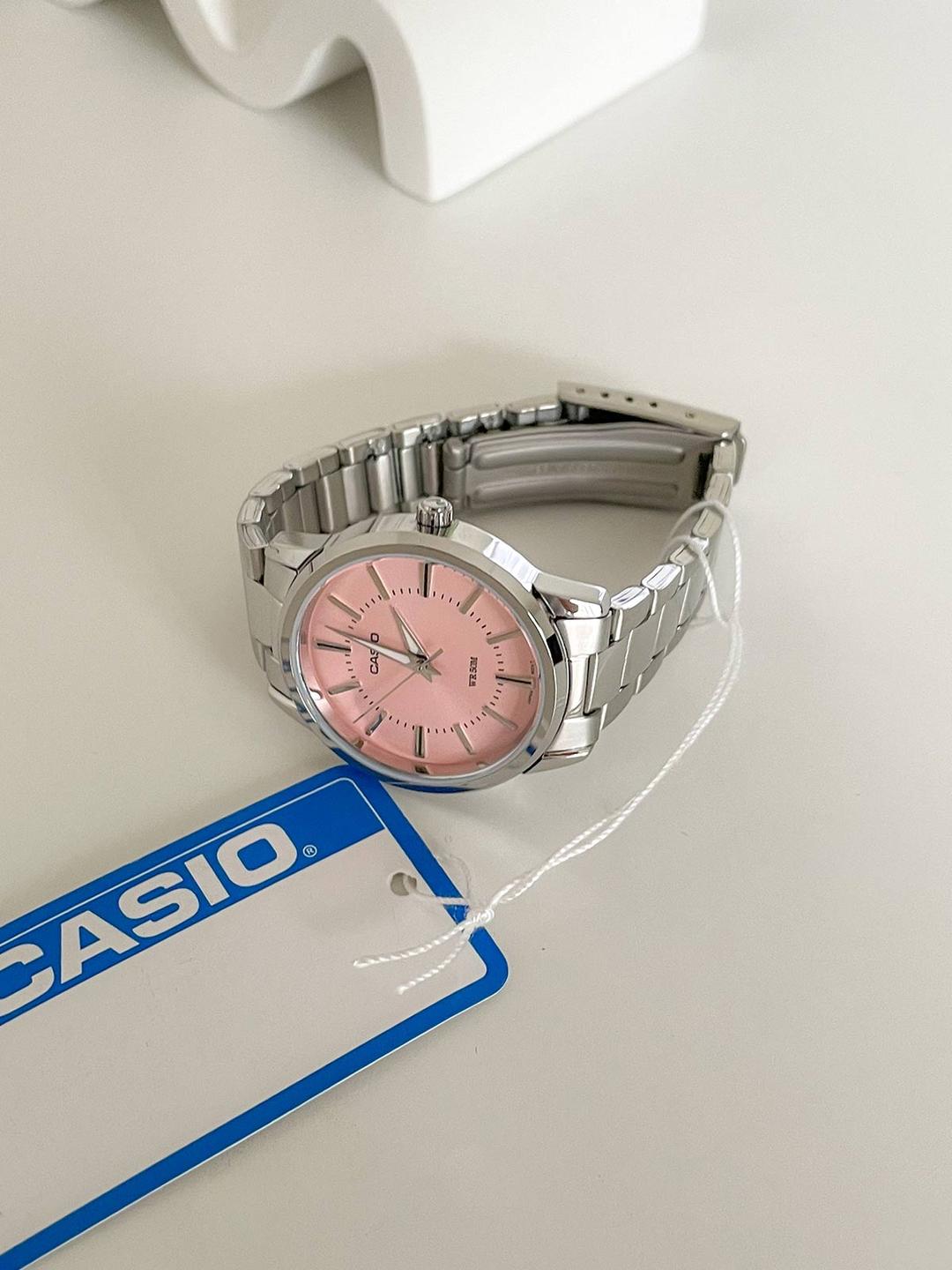 casio pink point metal watch