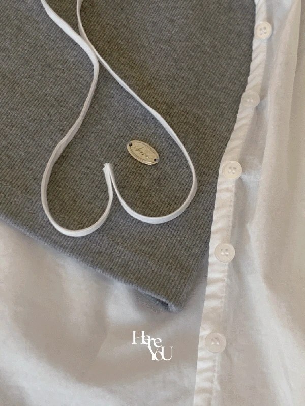 주문폭주🎉[아이 당일/그레이 1주소요] [here you] 피코 레이스 sleeveless - 2 color (골지나시/레이어드/데일리/이너/러블리)