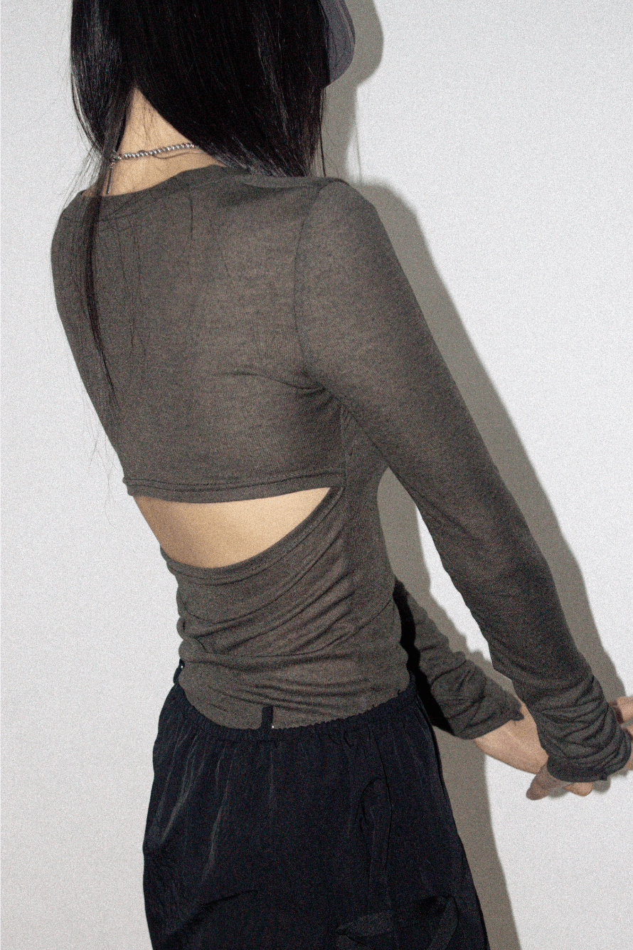 slit cycle v-neck inner (2 color)