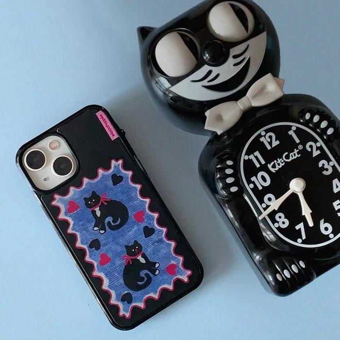 Tuxedo Cat 턱시도 고양이 무광 글래스 범퍼 폰케이스(+맥세이프/플립)