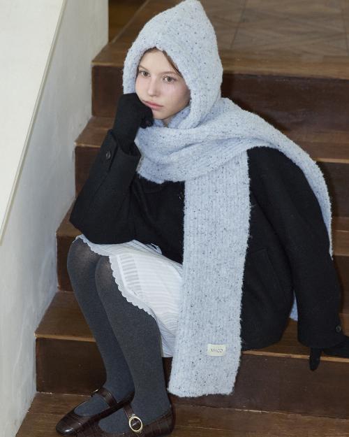 쿠키 니트 머플러_gray