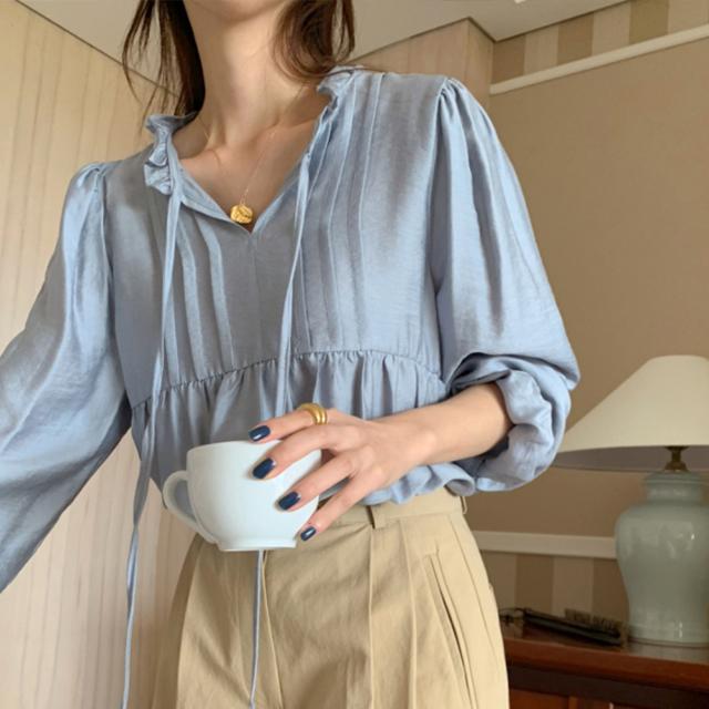 [무배] 슬로우비 메리 프릴 핀턱 베이비돌 블라우스