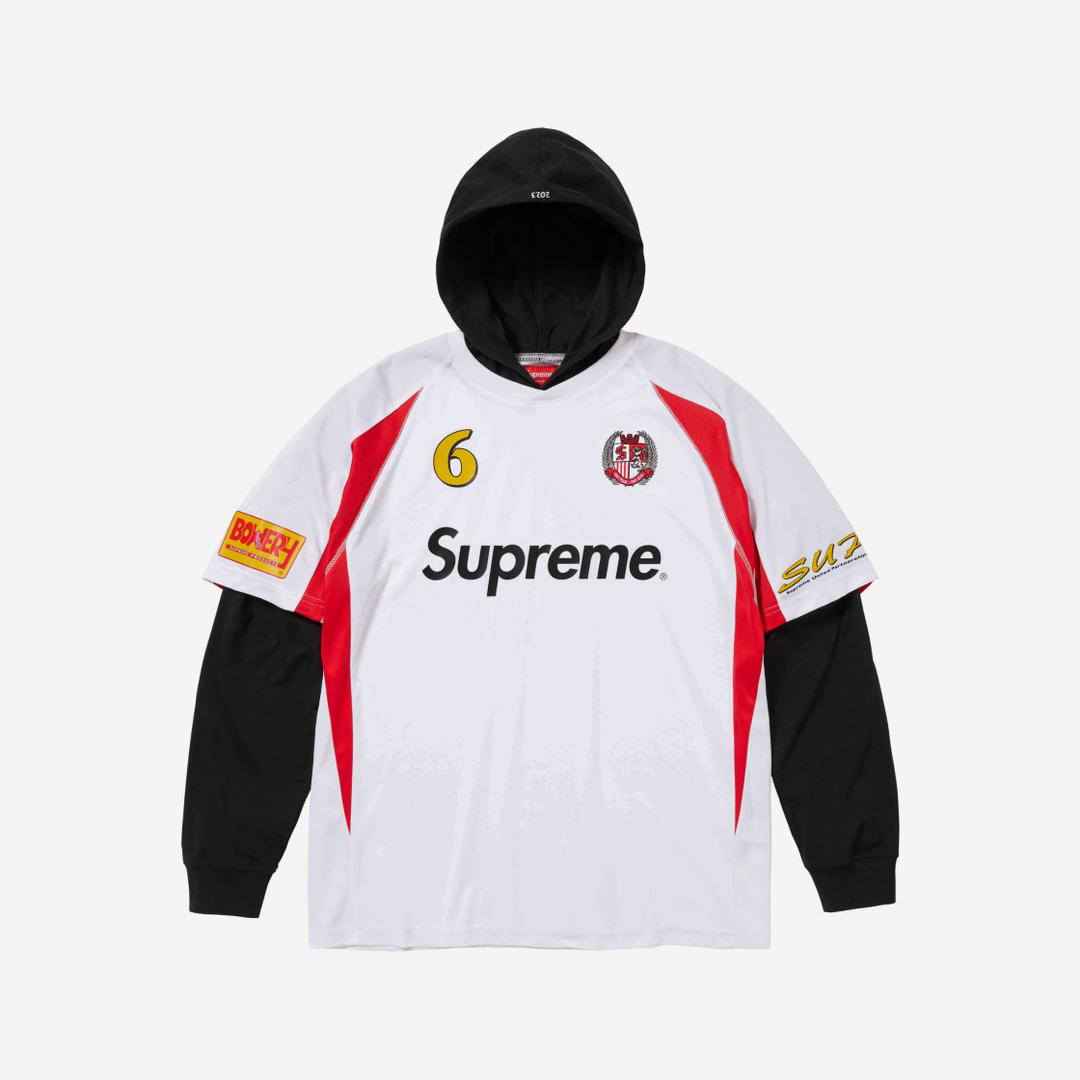 Supreme Hooded Soccer Jersey White - 23FW