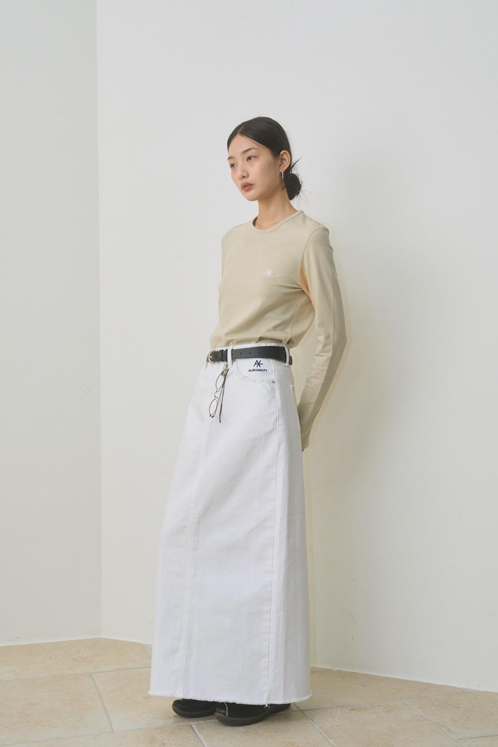 [3/25 예약배송] White Jean Maxi Skirt