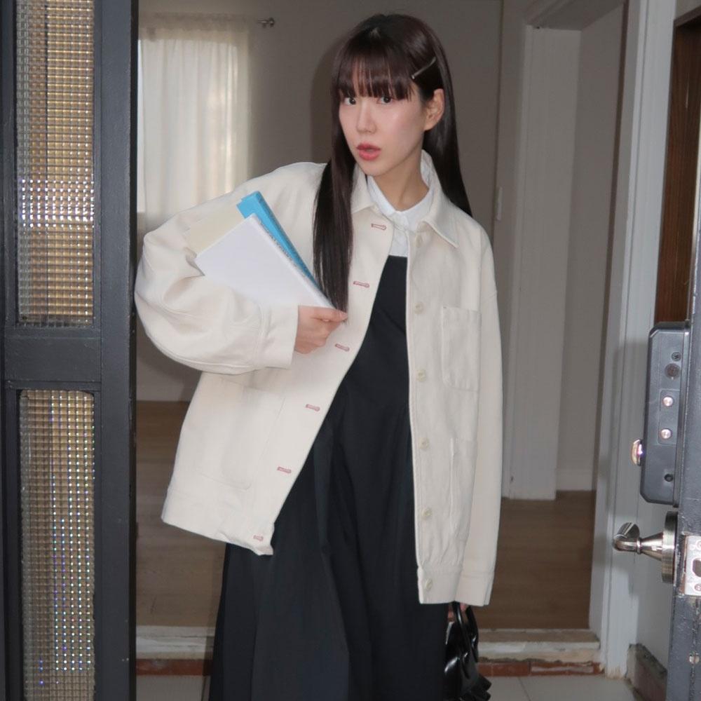 COTTON WORK JACKET_IVORY