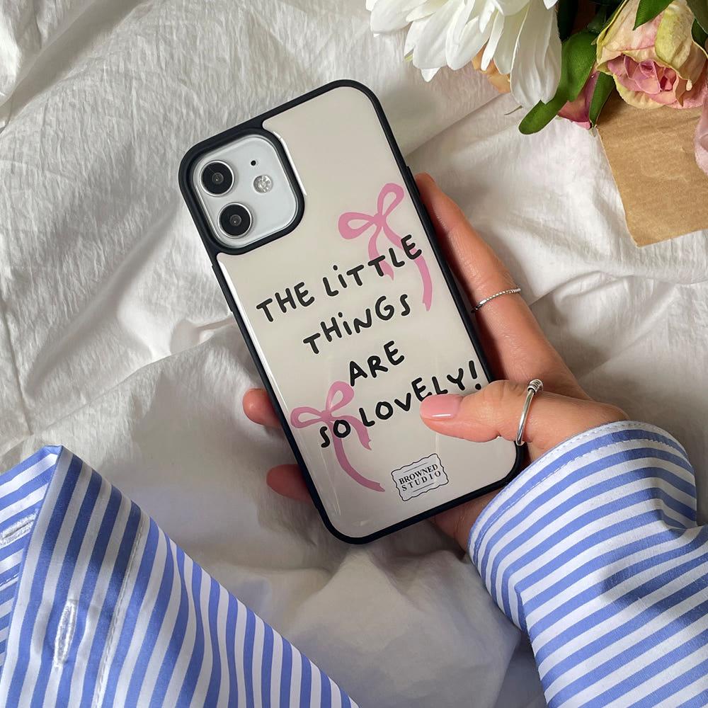 [브라운드] Sobet 리본 감성 에폭시 범퍼 폰 케이스 (ivory)