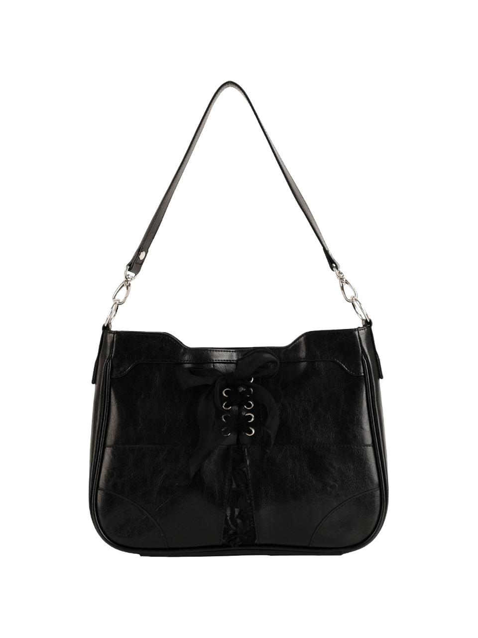 Bustier ribbon bag - black