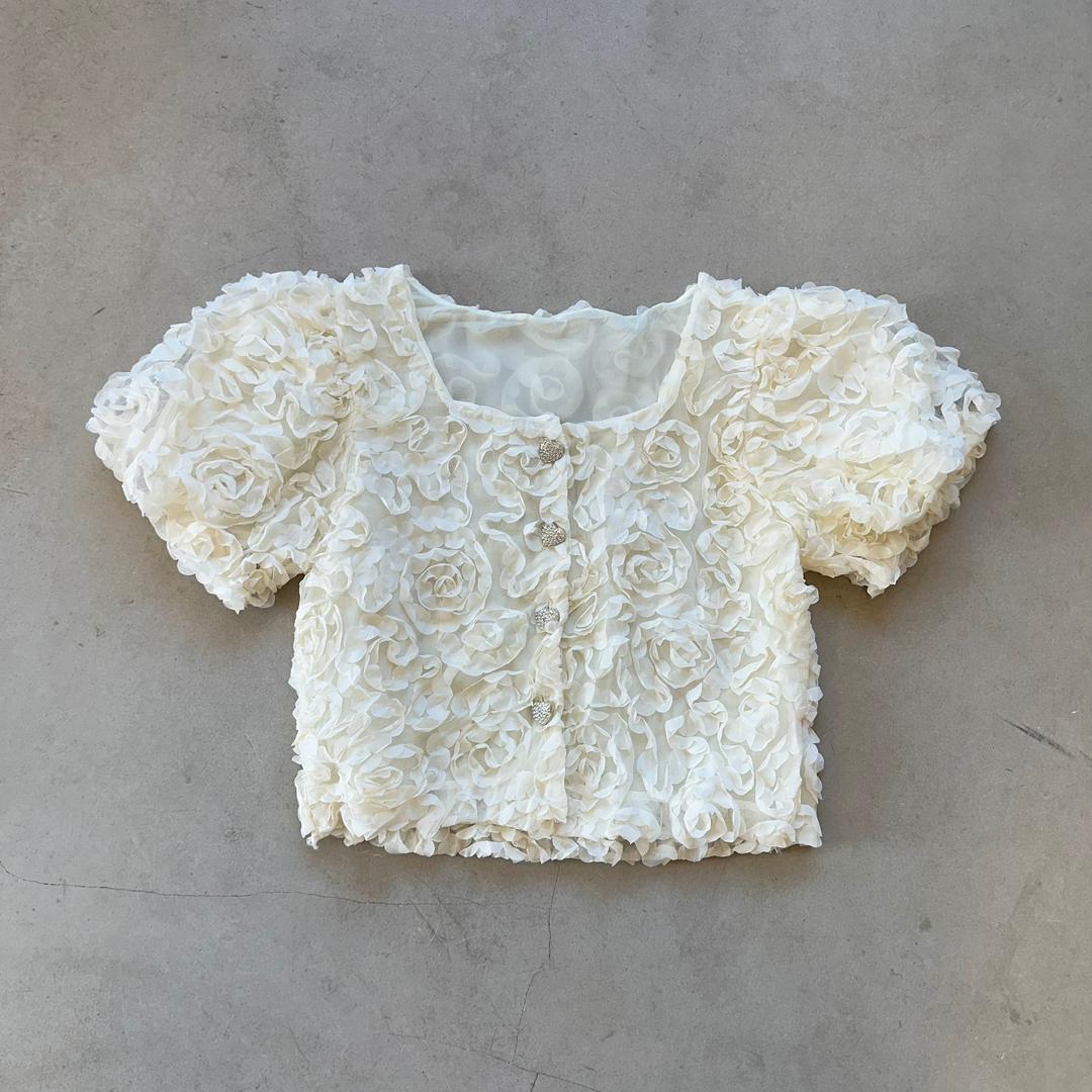 Heart button lace jacket