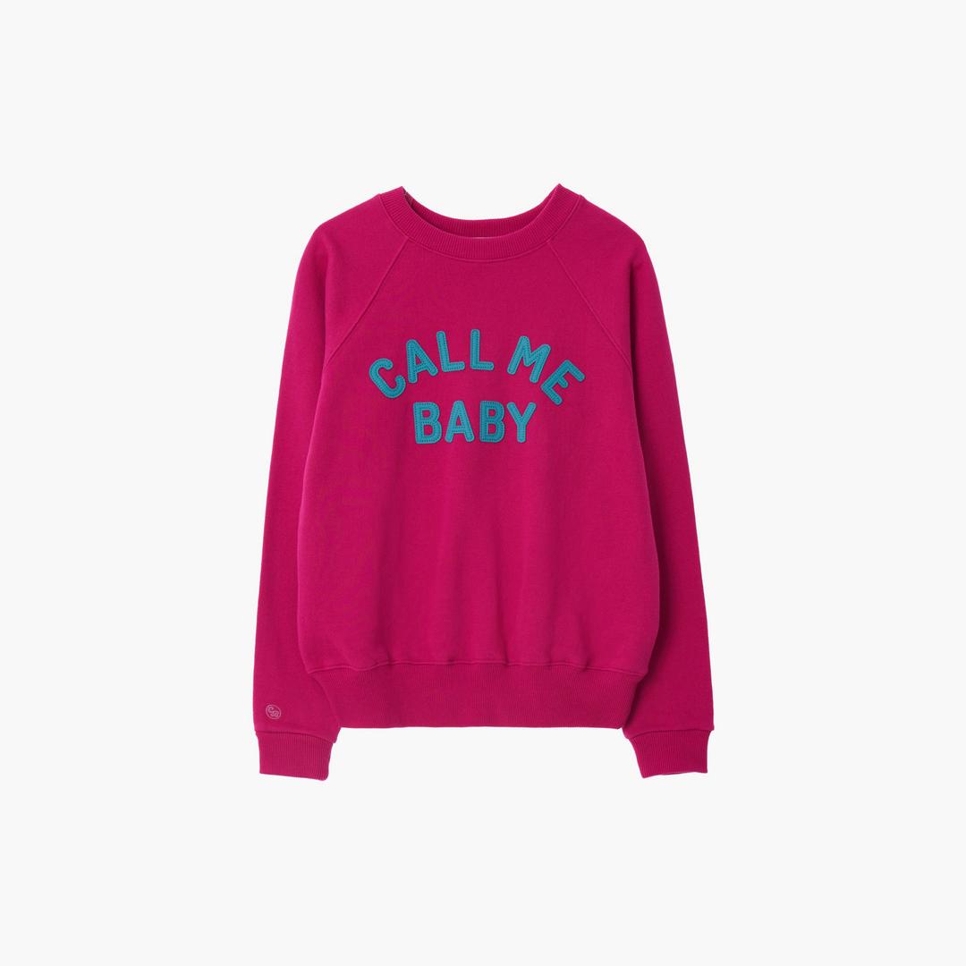 CMB Felt Applique Vintage Sweatshirts _ Magenta