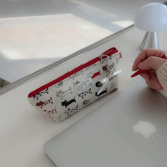 [사이즈 추가]handmade⋆꙳작은필통 고양이필통 봉제필통 천필통 패브릭필통 심플필통 핸드메이드필통 솜필통