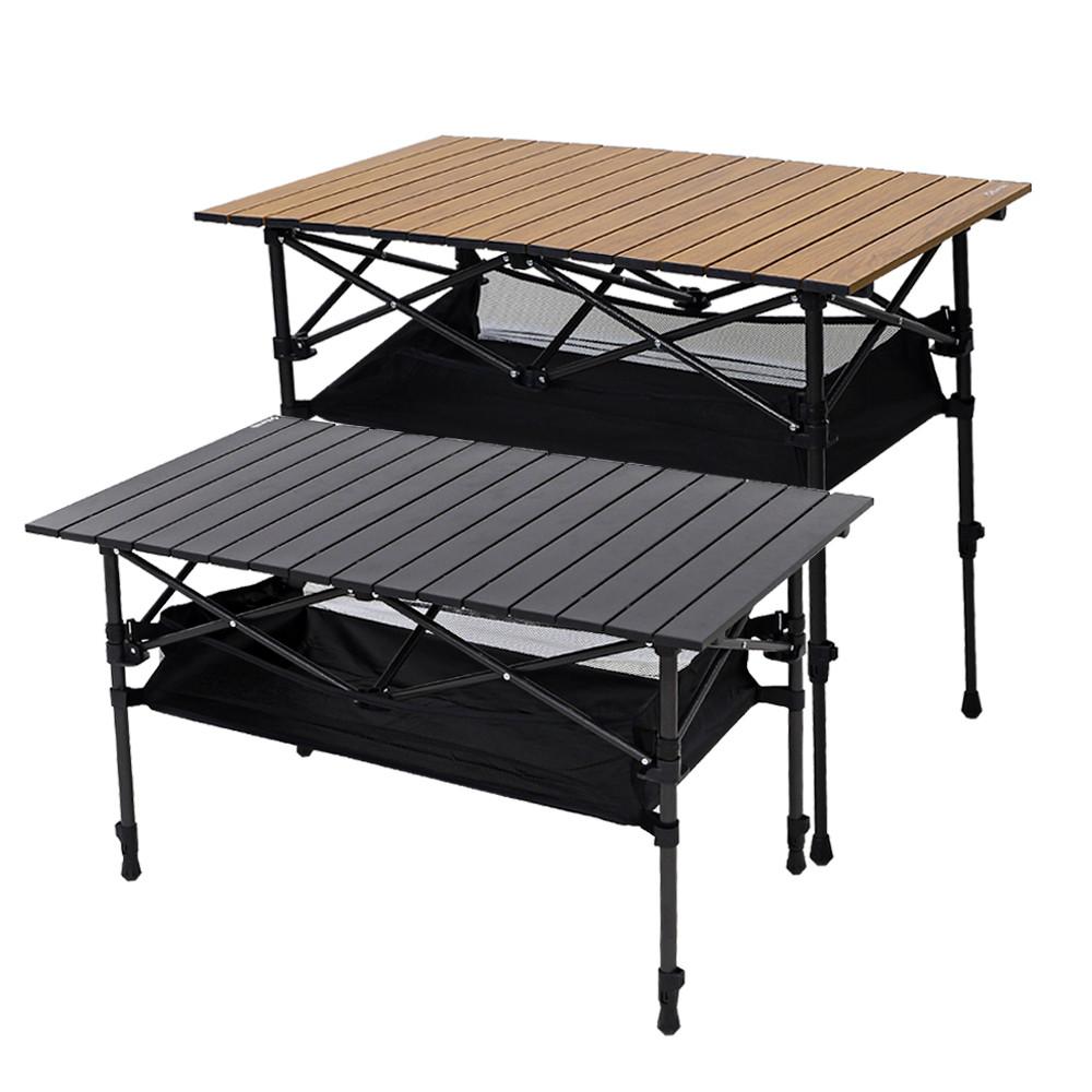 카르닉 접이식 캠핑 테이블 2단 높이조절 롤 경량 휴대용 그물망포함 중형 : Karnik Sports