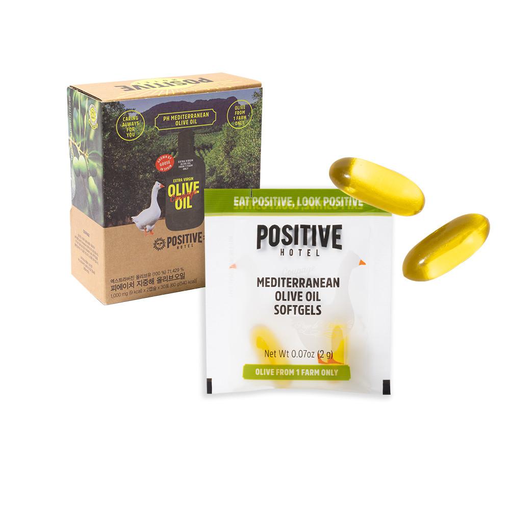 [한달분] 파지티브호텔 지중해 올리브오일 캡슐 쿠파주 2g x 30포ㅣ스페인 유기농 엑스트라버진 올리브유 냉추출