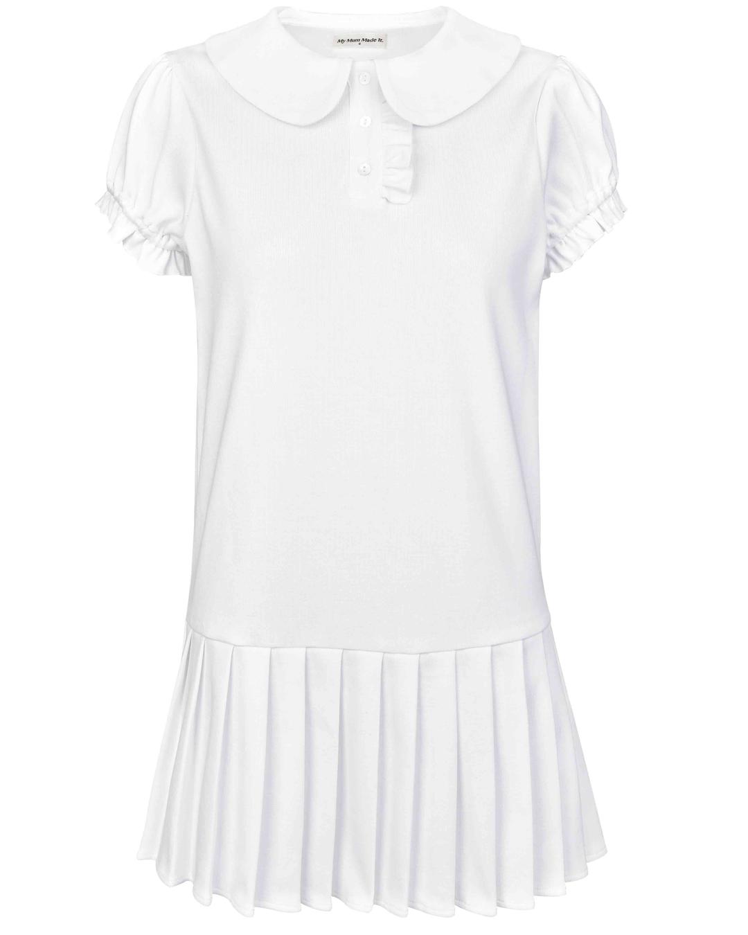 Polo Mini Pleat Dress - White - XS