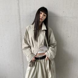 LONSLAN Khaki Thin Windbreaker Jacket + Waistbelt Half Skirt Set