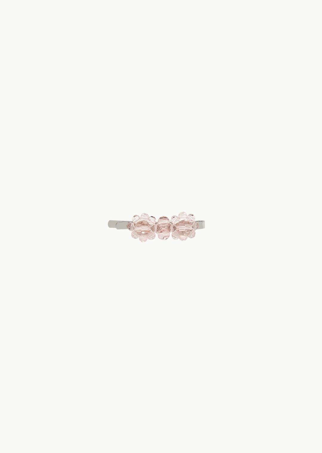 mini flower hair clip, pale pink
